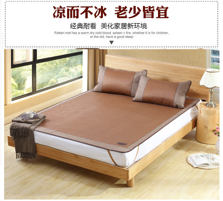 Carpenter cũ ghế mùa hè lụa băng mat 1.8m giường dày 1,5m ghế gấp ghế mây ba mảnh tùy chỉnh Ruanxi sub-1.2 - Thảm mùa hè chiếu mây cho trẻ sơ sinh
