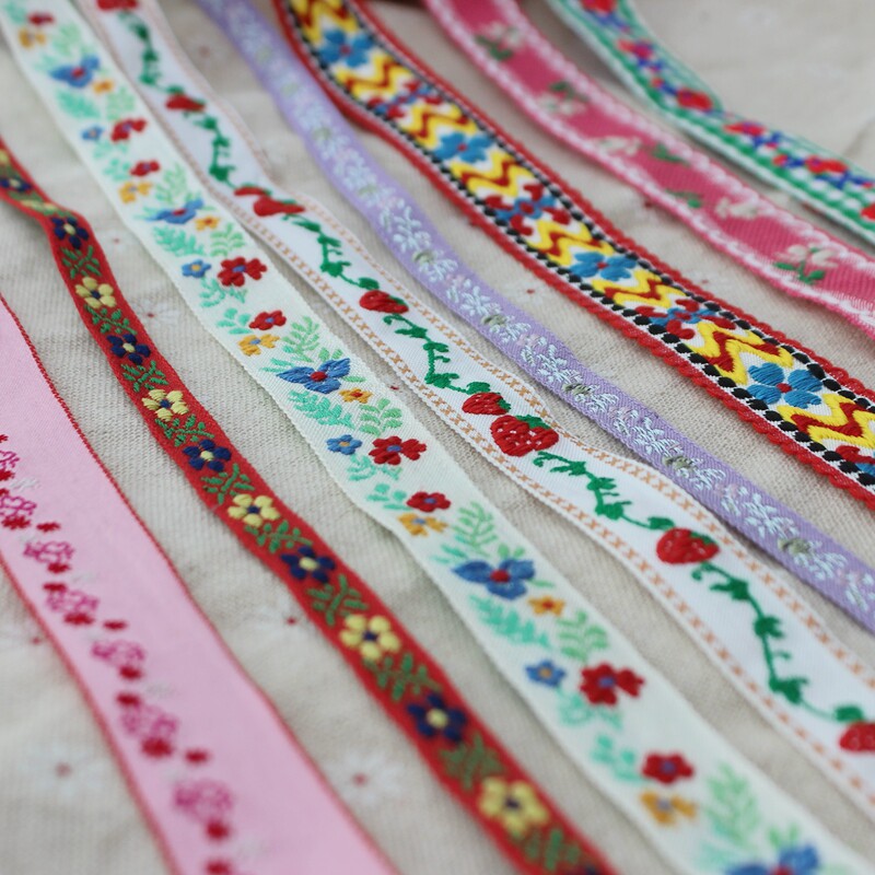 h1 National wind fabric embroidery jewelry Flower lace accessories Cotton clothing fabric diy material decoration material decoration