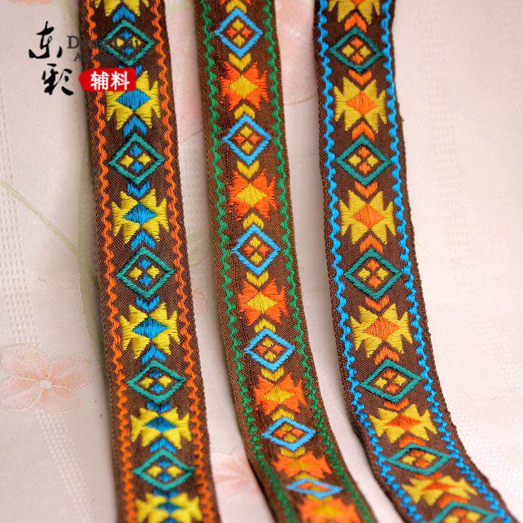 Ediy Manual Accessories Minority Webbing Floral Lace Coffee Color Bottom Handmade Totem Patterned With Coffee Accessories