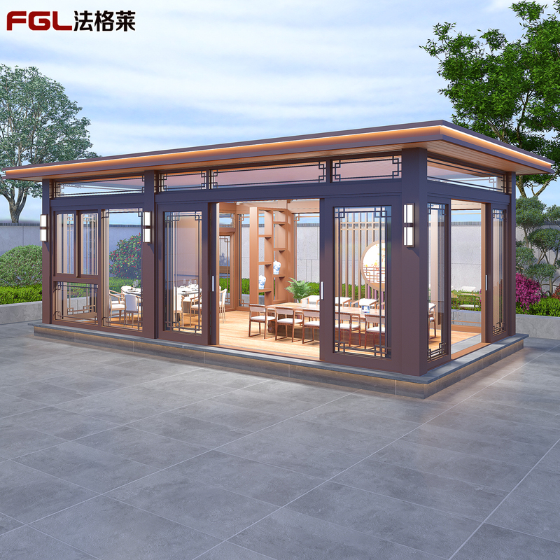 Fagla Outdoor Pavilion Aluminum Alloy Sunroom Garden Villa Outdoor New Chinese Style with Bathroom Fagla Outdoor Pavilion Aluminum Alloy Sunroom Garden Villa Outdoor New Chinese Style with Bathroom