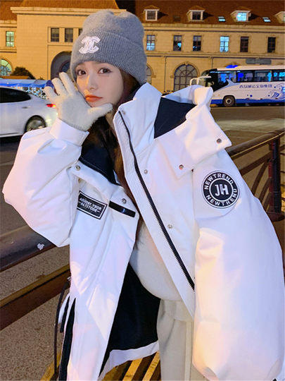 90白鸭绒工装羽绒服女短款2025冬季新款小个子加厚保暖派克服外套