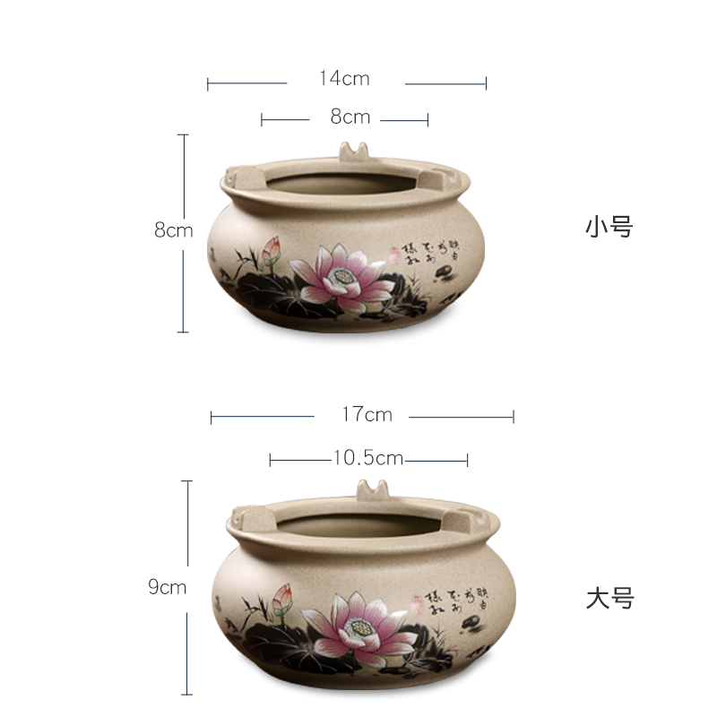 The high time home office coarse pottery ashtray sitting room tea table bedroom ceramic ashtray creative restoring ancient ways is large