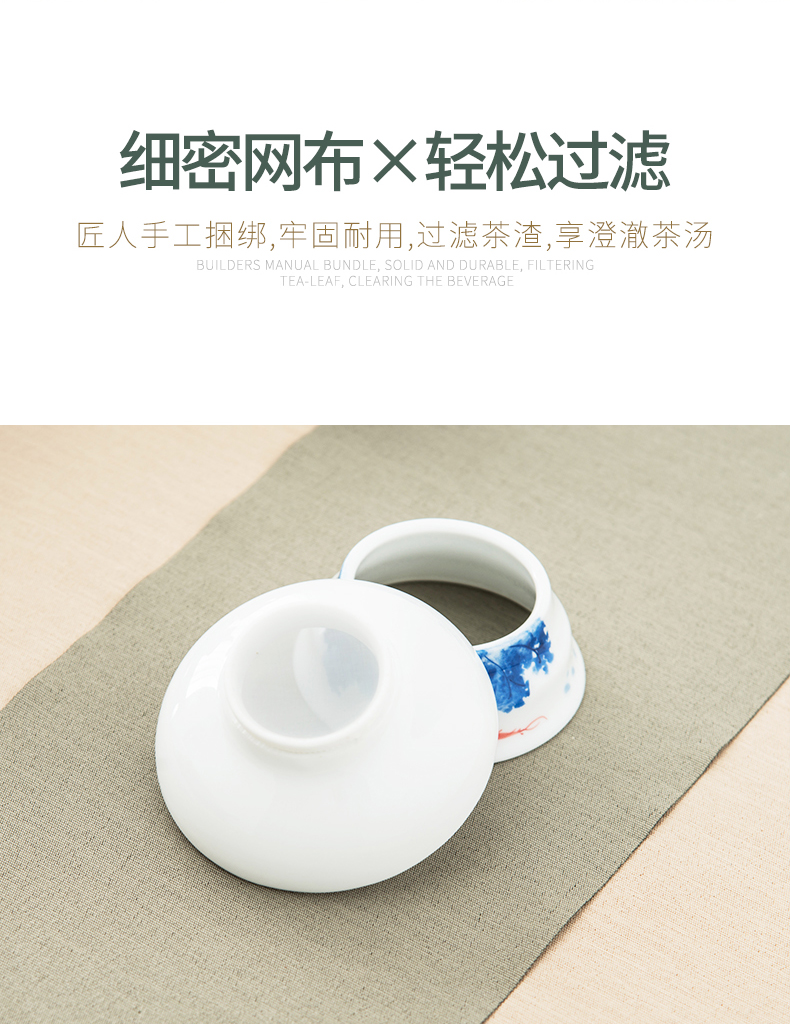 The high time Chinese kung fu tea set ceramic cups white porcelain lotus office lid bowl of tea