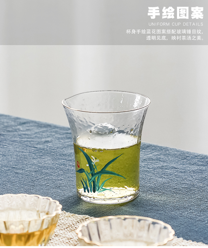 The high time household kung fu tea set fair heat - resistant glass tea cup points pours tea tea tea accessories is large