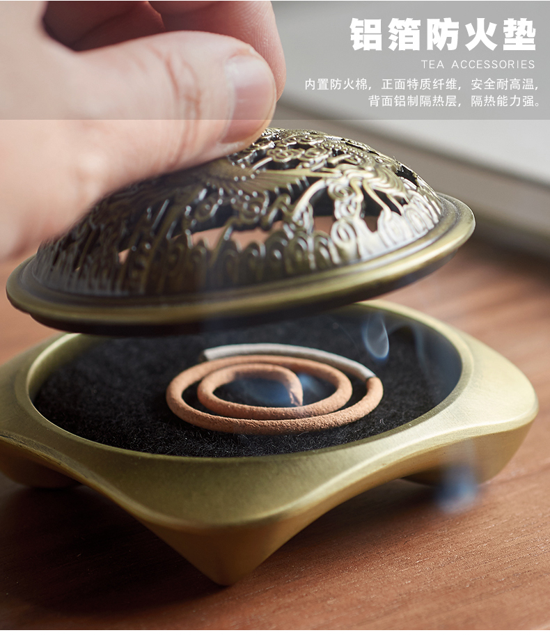 The high time household pure copper ebony censer tea accessories indoor purify air aroma stove creative furnishing articles