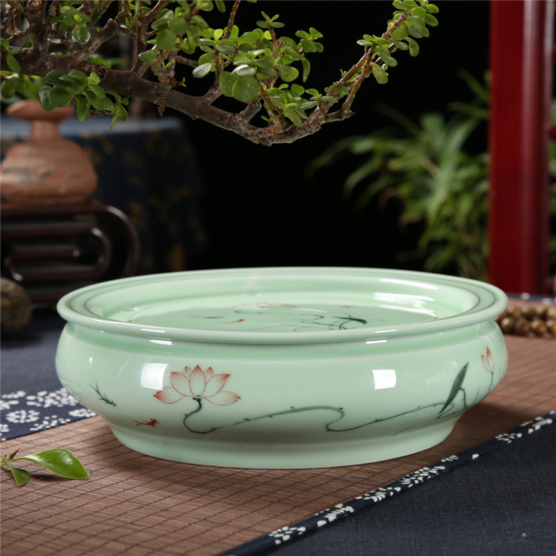 Qiu time household celadon hand - made chaoshan kungfu tea sets tea cup teapot composite ceramic water small tea tray