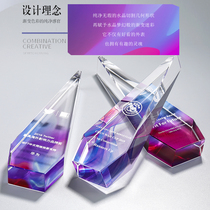 Crystal trophy custom-made creative competition champion lettering childrens prizes excellent staff commemorative medal production