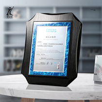 Wooden license plate custom crystal medal letter of appointment certificate solid wood joining agent medal lettering plaque custom