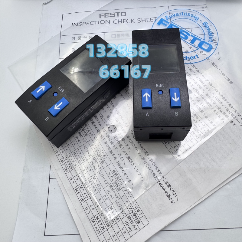 Festo Pressure Sensor Sde1-D10/D2-G2-Ms4/Ms6-L-P2/P1-N1-M12/M8-Pu-W