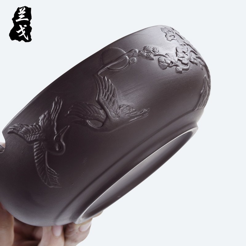 Having purple sand ashtray kung fu tea accessories in hot tea tea to wash barrels of small water jar writing brush washer from home furnishing articles