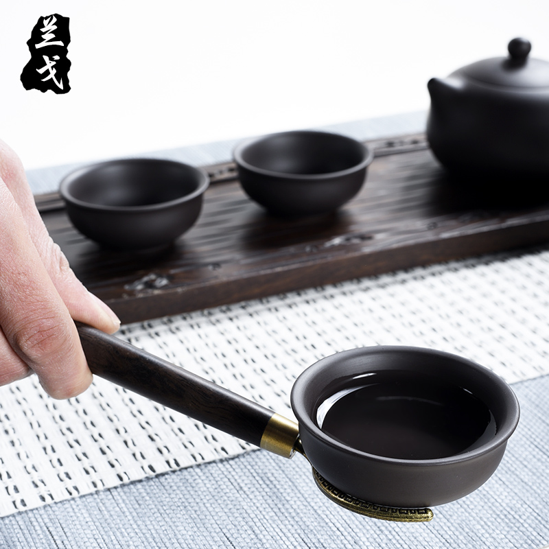 Having your up with azure tea six gentleman 's tea set spare parts ebony ChaGa tea art wenge 6 gentleman