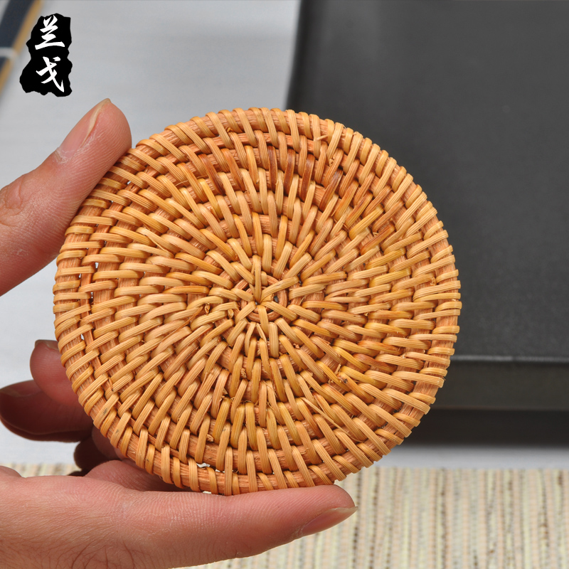 Having kung fu tea tea taking with zero suit old cane teacup pad suit hand - woven cup mat mat the teapot