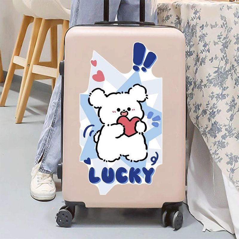 Line Art Puppy Suitcase Stickers, Waterproof, No Glue Residue, High-End Feel, Large Pattern, Suitcase Cover-Up, Transformation and Decoration Stickers