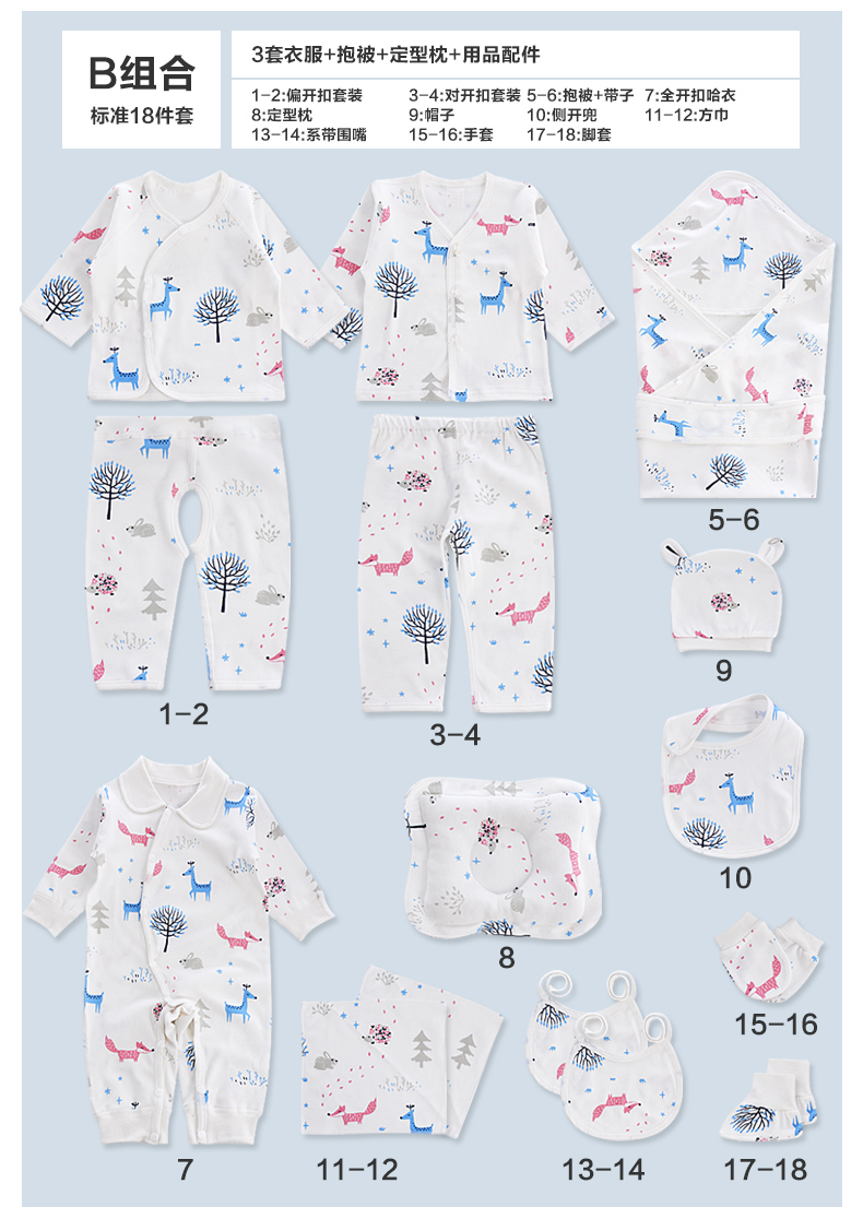 Bộ quần áo sơ sinh cotton tặng quà mùa thu đông 0-3 tháng shop đồ sơ sinh