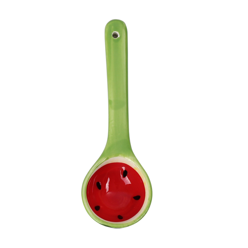 Clearance creative cartoon ceramic run fruit ice cream run small household tableware dessert spoon, children