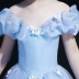 Đầm trẻ em váy công chúa bé gái chủ nhà nhỏ biểu diễn cao cấp trailing xanh mẫu catwalk dạ hội hè - Váy trẻ em