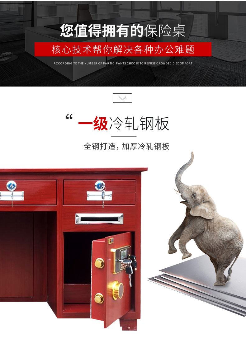 Tất cả bàn thép bảo hiểm ngăn kéo bàn với bàn thu ngân hoạt động bằng tiền an toàn tại nhà một bàn tài chính an toàn - Két an toàn