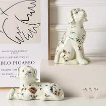 Ceramic Dog Family Residence Ornament Ceramic Hand-peint Dog Family Residence Ornament Swing céramique Dog Living room Ceramic Pendulum