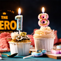 Children Birthday Party Digital Candle 0-9 Pink Blue Printed Cake Decoration Anniversary Courseage Romantic Placement