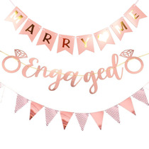 New Years Eve Valentines Day Romantic Courseage Engagement Party Decoration MARRY ME Car Tailbox Laflower Banner Scene Arrangement