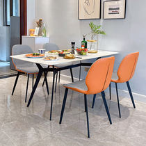 Italian rock board dining table and chair combination small apartment modern minimalist living room household Nordic light luxury Net red rectangle
