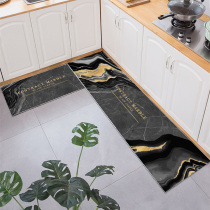 Kitchen floor mat can be rubbed and washed non-slip anti-oil anti-drop anti-dirt household net red PVC long leather mat full of shop