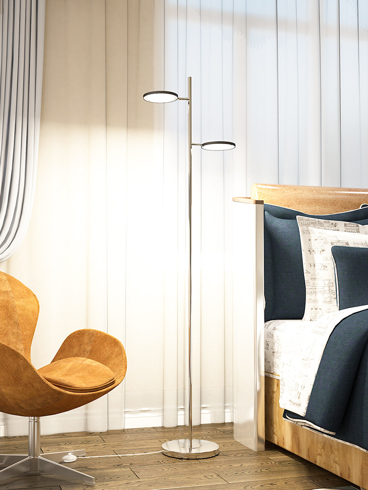 Eye protection double head floor lamp Living room bedroom study bed head Nordic creative simple ins wind remote control vertical table lamp