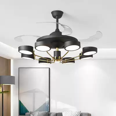 Ceiling fan lamp Ceiling fan lamp living room bedroom dining room household 2021 new remote control frequency conversion silent electric fan lamp