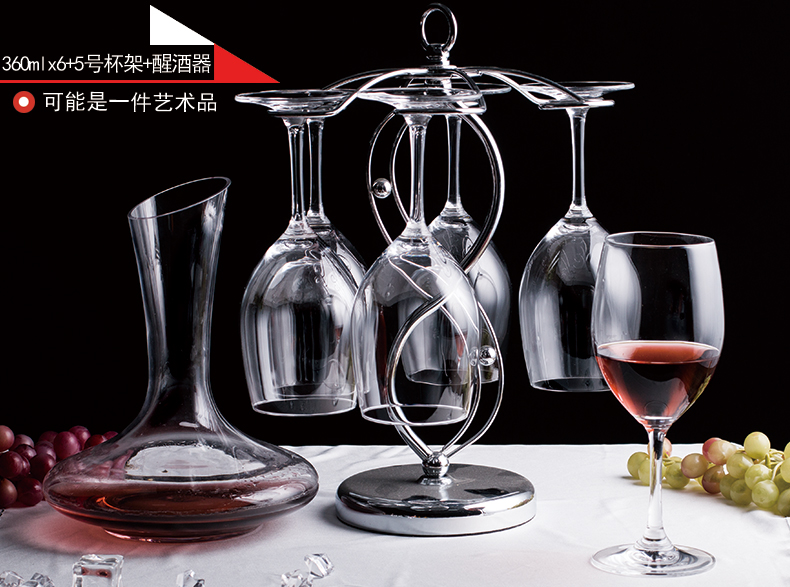 Vàng Crystal Glass Goblet Rượu Vang Đỏ Đặt Hộ Gia Đình 4 6 Lớn Decanter Rượu Vang Châu Âu Glass