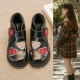 Martens, флисовые ботинки, демисезонные детские короткие сапоги для принцессы, из натуральной кожи