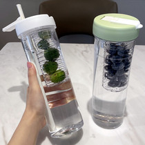 Net red fruit tea separated plastic anti-fall straw water cup female ins large capacity dry and wet separation bubble tea cup male