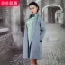 Gai Shi Hong Yan áo khoác sườn xám mùa thu đông mới của phụ nữ áo len dài phần áo len hai mặt dài - Áo len lót đôi