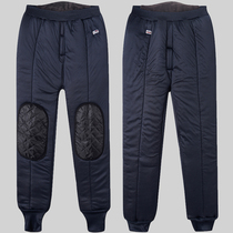 Зима плюс замшевые тёплые хлопчатобумажниковые брюки теплые брюки в средней степени талии и толстый рост Tohoku kneecap мужские ношения
