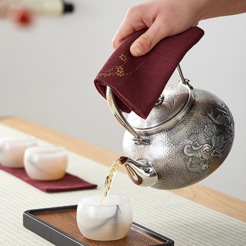 Statute of mud TaoGe Chinese style tea towel dry mercifully tea do linen Chinese zen wind cotton and linen cloth art pot of tea towel
