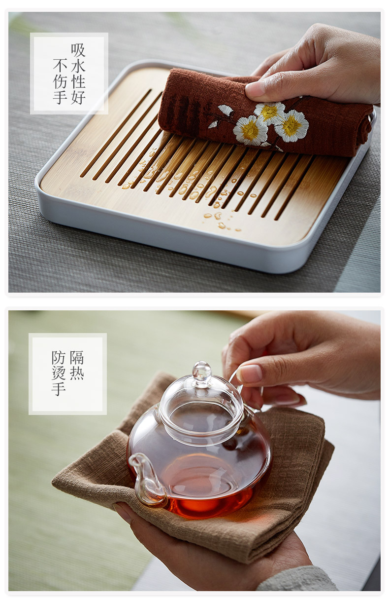 Statute of mud TaoGe China wind restoring ancient ways tea towel cotton suction tea tea towel cloth embroidery cotton insulation tea towel