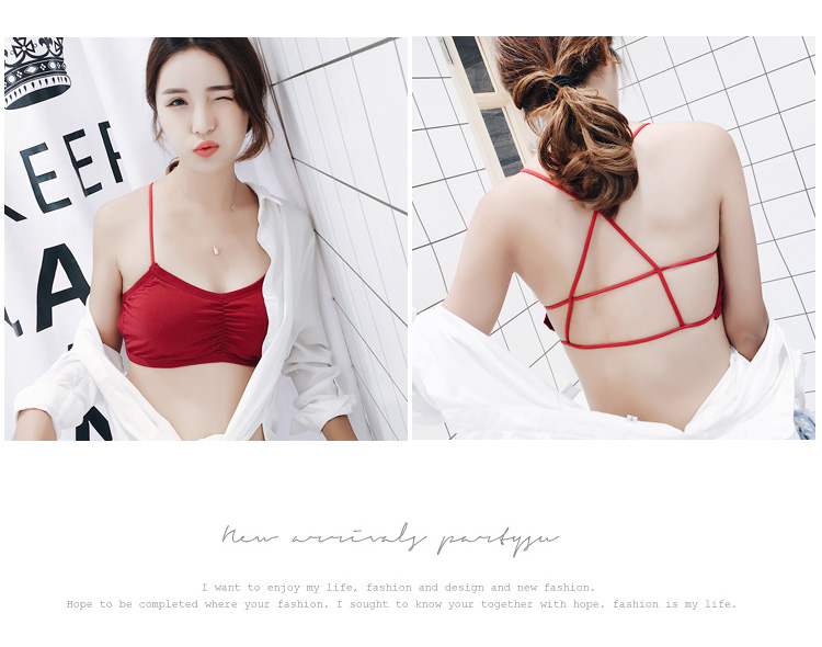 Sexy chéo đẹp trở lại vest không có vòng thép áo ngực thu thập dưới cùng quấn ngực dây đeo ngực pad ống hàng đầu đồ lót mỏng áo ngực 3 dây