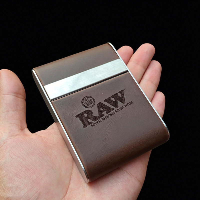 короткий портсигар raw78/70mm, кожаный портсигар, портсигар для хранения сигарет ручной работы, портативный маленький портсигар