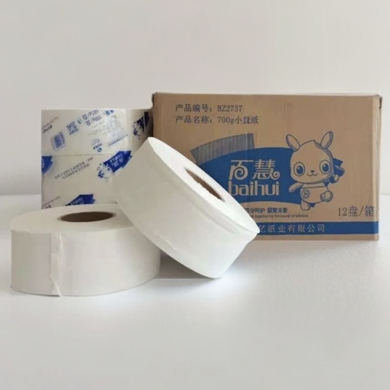 Baihui Commercial Large Roll Paper 700g 6 Rolls Toilet Paper Large Roll Paper for Hotel and Guesthouse Bathrooms
