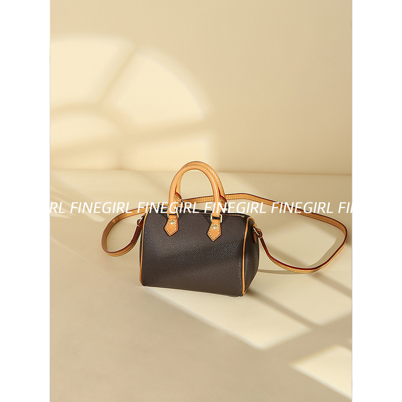 【Look for Finegirl】Cute Little Thing~Speedy Nano Bag~Leather Monogram Crossbody Handbag Pillow Bag