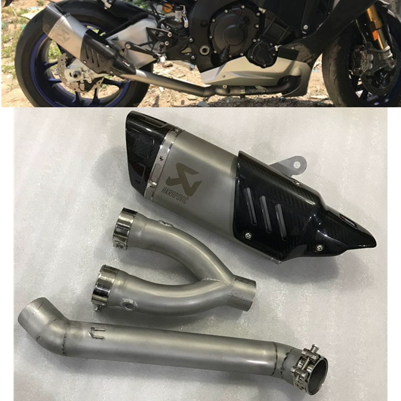 Thích hợp cho YAMAHA YZF1000 15-18 năm Yamaha R1 sửa đổi ống xả bằng sợi carbon Scorpio - Ống xả xe máy