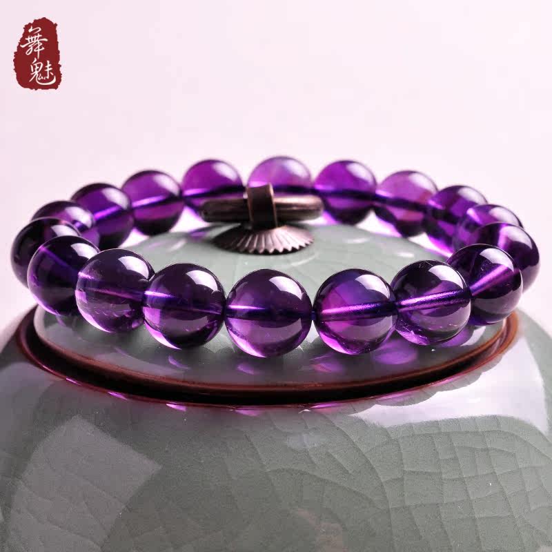 Dancing charm natural Uruguayan amethyst hand crystal single circle jewelry bracelet jewelry birthday gift for women
