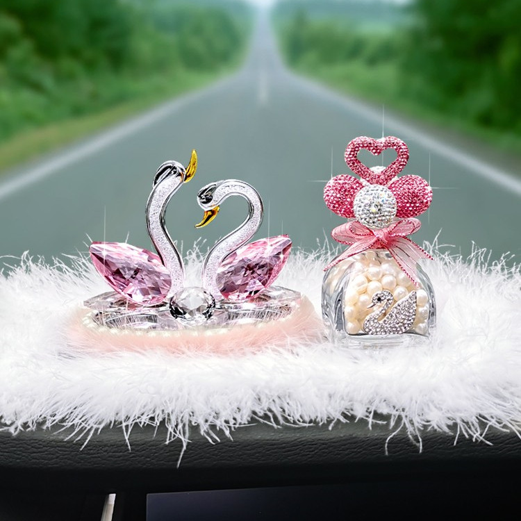 Suitable for BMW Mercedes-Benz Audi car decoration goddess crystal swan interior decoration creative high-end decoration
