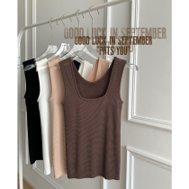Wei Yanni Santa Rita simple solid color autumn and winter New Holy products Square mouth Terry warm bottoming vest female