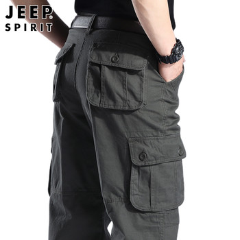 Pure cotton work pants for men six pockets