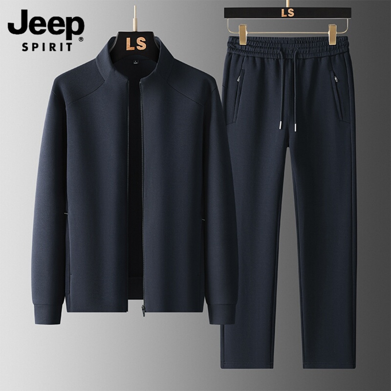 Jeep Sports Suit for Men 2026 Autumn New Style Middle-Aged Dad Men's Running Casual Sportswear Two-Piece Set