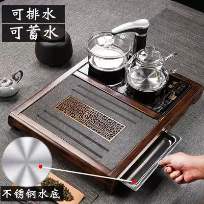 Wujin stone tea tray Stone tray Household small tea tray set Automatic one-piece induction cooker one-piece light luxury modern