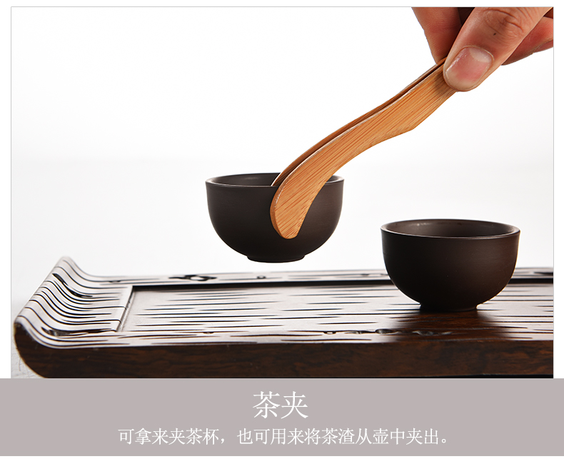 Xi Ke Tea Road Six Gentlemen Set Ceramic Ice Crack Kung Fu Tea Set Phụ kiện Tre Tea Tea Set Trang trí bình hãm trà