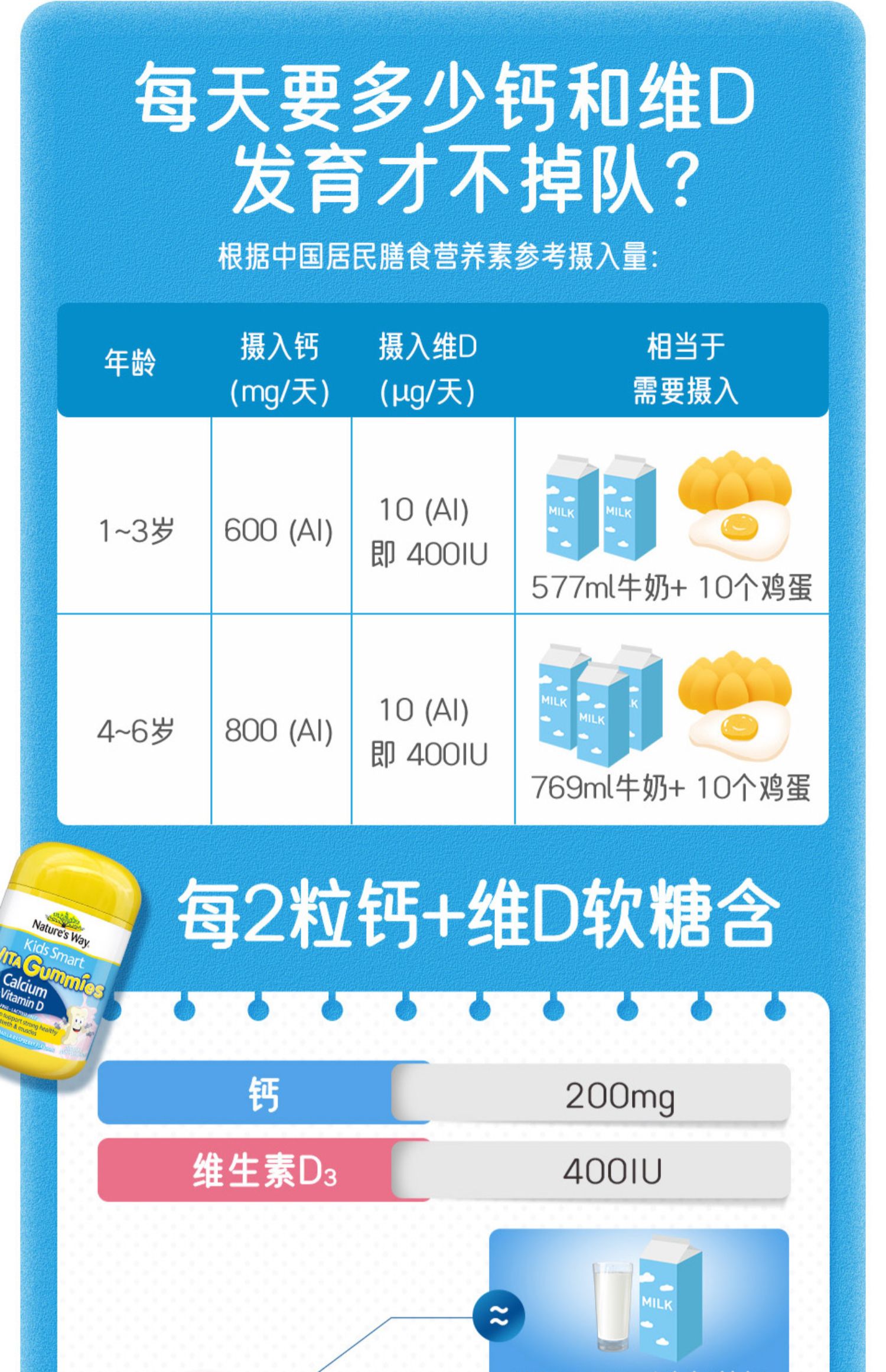 澳洲佳思敏儿童补钙维生素软糖2瓶