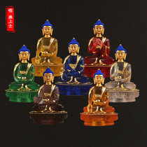  Pharmacist Buddha statue Water glass Pharmacist Seven Buddhas Tathagata High imitation of glass five-way Buddha Sambo Buddhist Pharmacist seven Buddhas