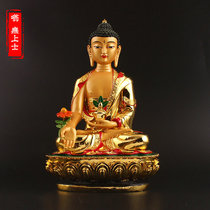 Pharmacist Buddha Pharmacist Liuguang Tathagao Tibetan Sanbao Buddha statue solemn as law resin gold-plated 12-inch auspicious ornaments